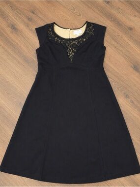 Jessica Simpson maternity Black Lace-Trim A-Line Midi Dress